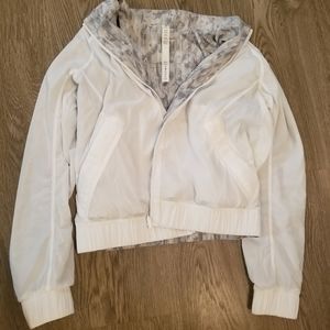 Lululemon size 6 Bombs Away bomber jacket, white